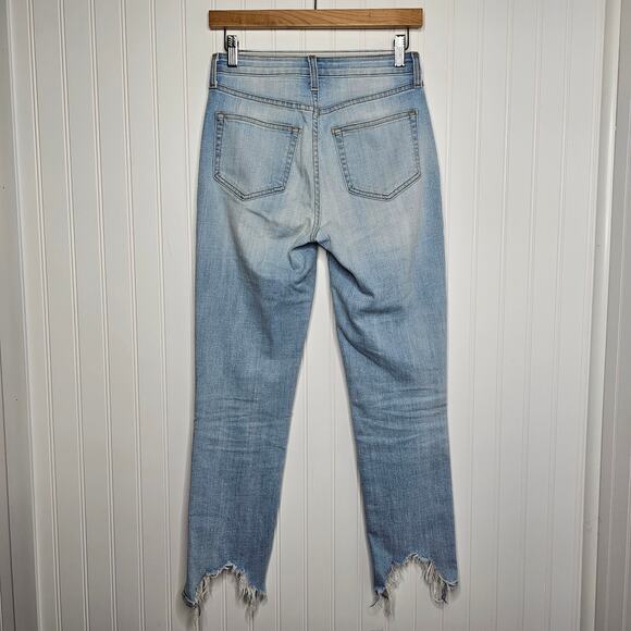 L'AGENCE Womens High Line Skinny Jeans Size 25 Light Wash Raw Hem Classic Brasie - Picture 5 of 9